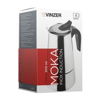 Кофеварка гейзерна Vinzer Moka Inox Induction на 4 чашки 50391