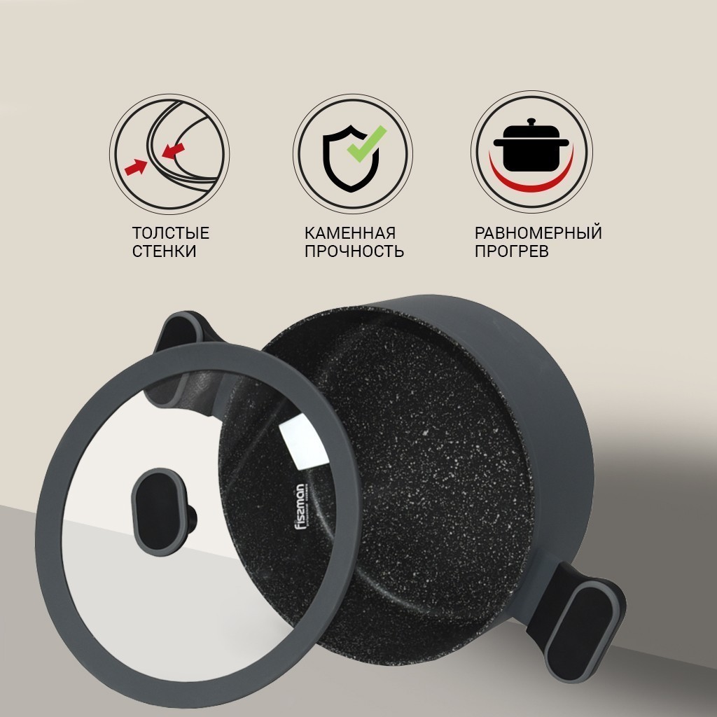 Кастрюля с крышкой Fissman Laura 4,65 л 14477