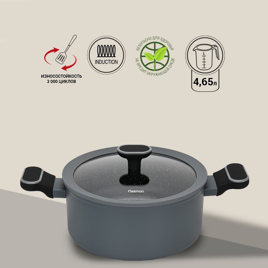 Кастрюля с крышкой Fissman Laura 4,65 л 14477