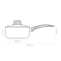 Фото Сотейник с крышкой Vinzer Stone Induction Line 16 см 50443